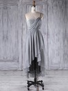 A-line One Shoulder Asymmetrical Lace Chiffon with Sashes / Ribbons Bridesmaid Dresses #PDS01013296