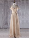 A-line V-neck Floor-length Tulle with Lace Bridesmaid Dresses #PDS01013302