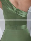 Satin Sheath/Column One Shoulder Short/Mini Ruched Bridesmaid Dresses #PDS01011695