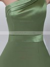 Satin Sheath/Column One Shoulder Short/Mini Ruched Bridesmaid Dresses #PDS01011695