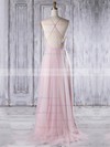 A-line Scoop Neck Sweep Train Tulle with Sashes / Ribbons Bridesmaid Dresses #PDS01013310