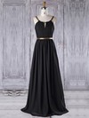 A-line Scoop Neck Floor-length Chiffon with Ruffles Bridesmaid Dresses #PDS01013312