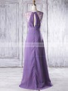 A-line V-neck Floor-length Lace Chiffon with Ruffles Bridesmaid Dresses #PDS01013319