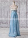 A-line V-neck Floor-length Chiffon with Lace Bridesmaid Dresses #PDS01013320