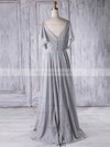 A-line V-neck Floor-length Chiffon with Ruffles Bridesmaid Dresses #PDS01013326