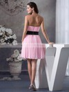 Chiffon A-line Strapless Short/Mini Pleats Bridesmaid Dresses #PDS01011697