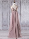Empire V-neck Floor-length Chiffon with Sequins Bridesmaid Dresses #PDS01013333