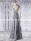 Empire V-neck Floor-length Lace Chiffon with Beading Bridesmaid Dresses #PDS01013343