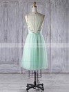 A-line Scoop Neck Knee-length Tulle with Beading Bridesmaid Dresses #PDS01013344