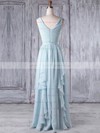 A-line One Shoulder Floor-length Chiffon with Criss Cross Bridesmaid Dresses #PDS01013346