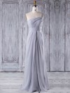 A-line One Shoulder Floor-length Chiffon with Ruffles Bridesmaid Dresses #PDS01013354