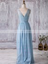 A-line V-neck Floor-length Chiffon with Ruffles Bridesmaid Dresses #PDS01013368