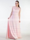 A-line Scoop Neck Floor-length Lace Chiffon with Sashes / Ribbons Bridesmaid Dresses #PDS01013383