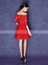 A-line Off-the-shoulder Short/Mini Tulle with Appliques Lace Bridesmaid Dresses #PDS01013423
