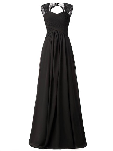 A-line Sweetheart Floor-length Lace Chiffon with Ruffles Bridesmaid Dresses #PDS01013427