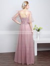 A-line Scoop Neck Floor-length Tulle with Sashes / Ribbons Bridesmaid Dresses #PDS01013430