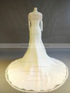 Trumpet/Mermaid V-neck Court Train Tulle with Appliques Lace Wedding Dresses #PDS00022898