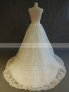 Ball Gown Scoop Neck Sweep Train Tulle with Appliques Lace Wedding Dresses #PDS00022899