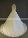 Ball Gown Sweetheart Court Train Tulle with Pearl Detailing Wedding Dresses #PDS00022908