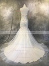 Trumpet/Mermaid Sweetheart Court Train Tulle with Pearl Detailing Wedding Dresses #PDS00022922