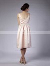 Satin Sheath/Column Bateau Tea-length Sashes/Ribbons Bridesmaid Dresses #PDS02013678