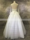 Ball Gown Scoop Neck Floor-length Tulle with Sequins Wedding Dresses #PDS00022923