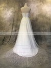 A-line Sweetheart Sweep Train Tulle with Ruffles Wedding Dresses #PDS00022926