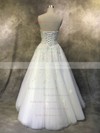 Ball Gown Sweetheart Floor-length Tulle with Appliques Lace Wedding Dresses #PDS00022935