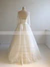 Ball Gown Scoop Neck Floor-length Tulle with Appliques Lace Wedding Dresses #PDS00022948