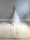 Ball Gown Scoop Neck Cathedral Train Tulle with Appliques Lace Wedding Dresses #PDS00022949