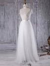 A-line Scoop Neck Floor-length Tulle with Sashes / Ribbons Wedding Dresses #PDS00022971