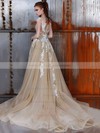 Trumpet/Mermaid Scoop Neck Detachable Tulle with Appliques Lace Wedding Dresses #PDS00022976