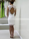 Sheath/Column Sweetheart Short/Mini Lace with Ruffles Wedding Dresses #PDS00022980