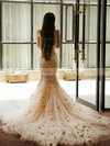 Trumpet/Mermaid Sweetheart Court Train Tulle with Appliques Lace Wedding Dresses #PDS00022981