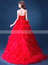 Princess Strapless Asymmetrical Tulle with Sashes / Ribbons Wedding Dresses #PDS00022992