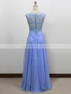 A-line Scoop Neck Floor-length Chiffon Tulle with Appliques Lace Bridesmaid Dresses #PDS01013434