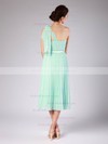 Chiffon A-line One Shoulder Tea-length Pleats Bridesmaid Dresses #PDS02013602