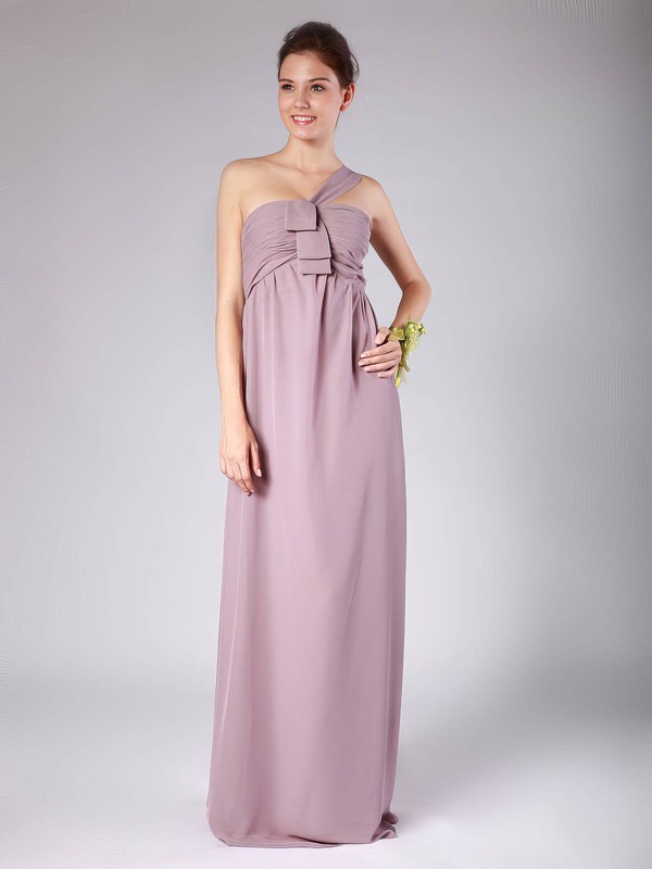 Chiffon A-line Strapless Floor-length Pleats Bridesmaid Dresses #PDS02013604
