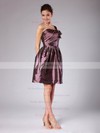 Taffeta A-line One Shoulder Short/Mini Pleats Bridesmaid Dresses #PDS02013605