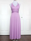 A-line V-neck Ankle-length Jersey with Ruffles Bridesmaid Dresses #PDS01013146