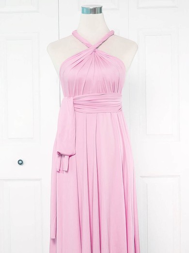 A-line V-neck Ankle-length Jersey with Ruffles Bridesmaid Dresses #PDS01013150