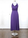 A-line V-neck Ankle-length Jersey with Ruffles Bridesmaid Dresses #PDS01013152