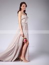 Chiffon A-line Strapless Floor-length Pleats Bridesmaid Dresses #PDS02013608