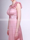 Chiffon A-line High Neck Floor-length Flower(s) Bridesmaid Dresses #PDS02013612
