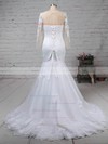 Trumpet/Mermaid Sweetheart Sweep Train Tulle with Appliques Lace Wedding Dresses #PDS00023009