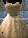 Ball Gown Sweetheart Court Train Tulle with Beading Wedding Dresses #PDS00023022