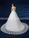 Ball Gown Sweetheart Chapel Train Tulle with Sashes / Ribbons Wedding Dresses #PDS00023030