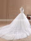Ball Gown Strapless Court Train Lace Tulle with Ruffles Wedding Dresses #PDS00023037