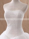 Ball Gown Strapless Court Train Lace Tulle with Ruffles Wedding Dresses #PDS00023037