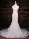 Trumpet/Mermaid Scoop Neck Court Train Tulle with Sequins Wedding Dresses #PDS00023042